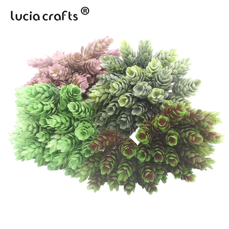 

Lucia crafts 30 heads/bouquet Simulation Pineal Fruit Grass Plastic Artificial Green Planting Home Wedding Decorations A0901