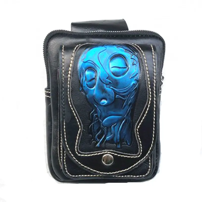 

Motorcycle Really leather Side Bag Tool Luggage Saddlebag Storage Cafe Racer ATV Chopper