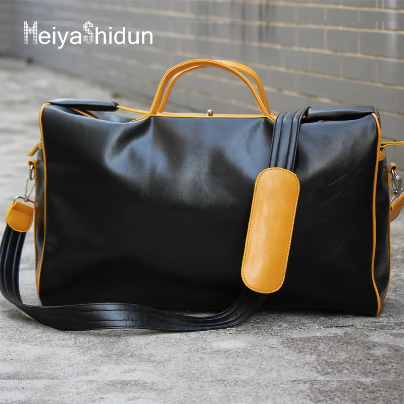 Meiyashidun Brand design Business Men leather travel duffle bag weekend messenger bags women handbags high quality