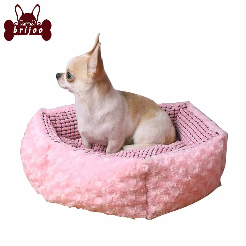 Brijoo Dog House Dogs Beds For Small Dogs Cats Cushions Mats Soft Material Padded Pink Round Beds Pet House Chihuahua Supplies