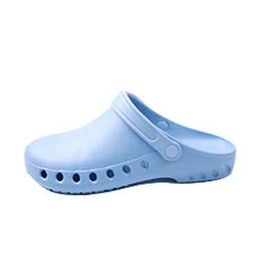 Медицинская обувь унисекс Доктор кормящих резиновые шлепанцы противоскользящие зубные больничные Clog лаборатория Чистая комната защитные рабочие Тапочки - Цвет: Синий