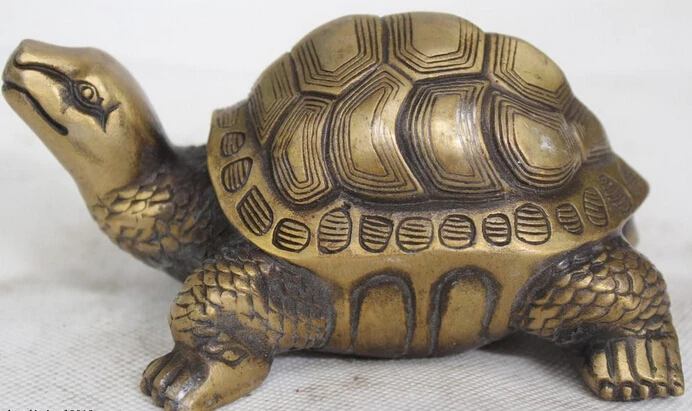 

wholesale factory 3" Chinese Fengshui Folk Pure Bronze Sea Turtle Tortoise Animal Statue sculpture
