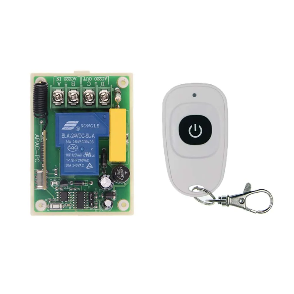 

Universal AC 220V 30A 1CH 1 CH Relay Wireless RF Remote Control Switch Transmitter+Receiver Module,315 / 433 MHz