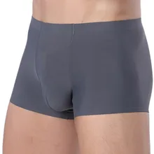 Cueca boxer antibacteriana masculina, 1 peça de cueca seda de luxo sem costura masculina