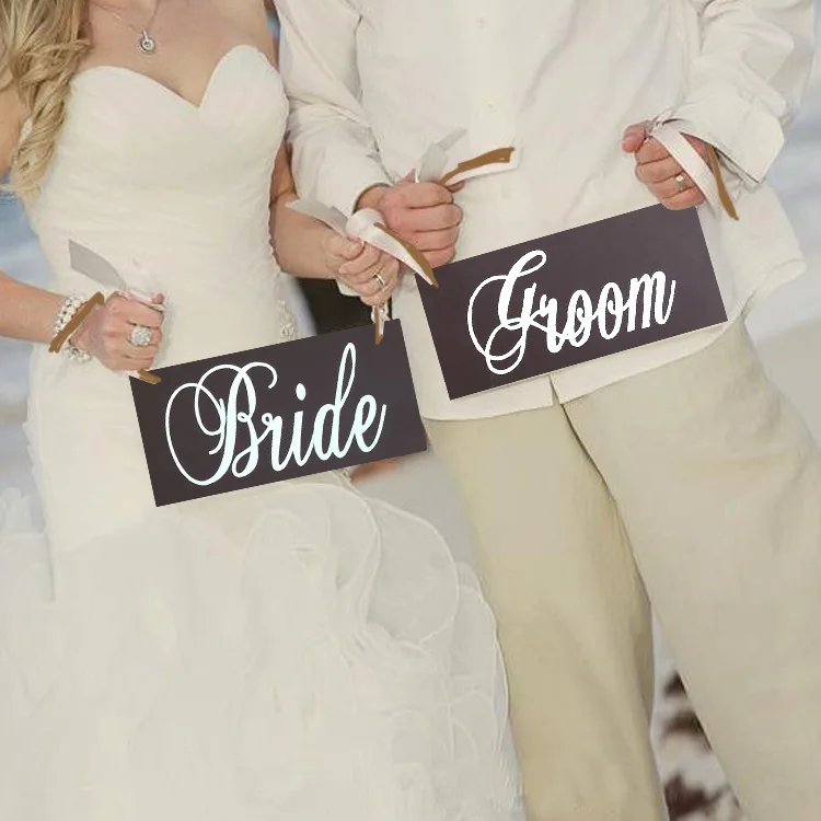 Chicinlife 1set Bride And Groom Photo Props For Wedding Party