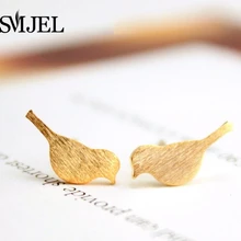 SMJEL новые крошечные милые серьги-гвоздики в виде птицы для женщин летний подарок boucle d'oreille Femme 10pcs-S090
