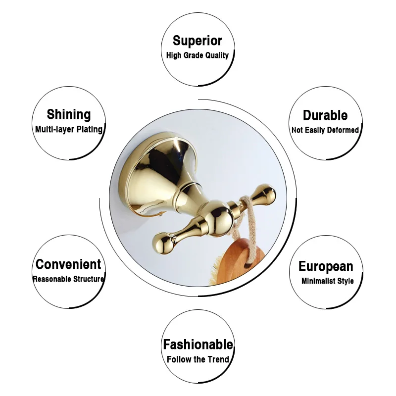 gold coat hook for bathroom