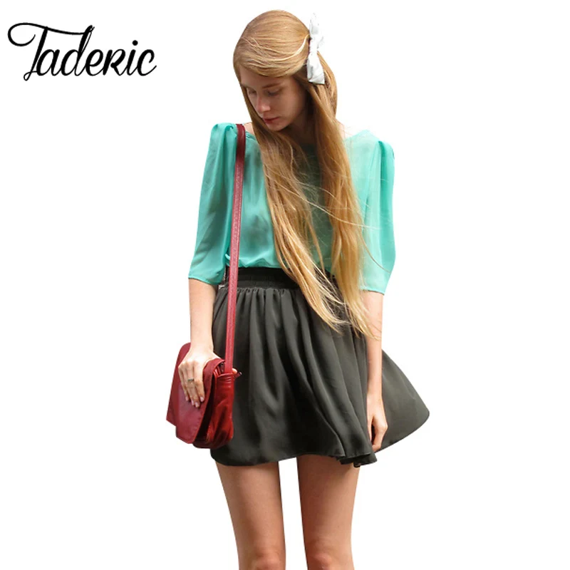 Женская шифоновая плиссированная мини юбка с высокой талией|chiffon mini skirt|skirt pleatedmini