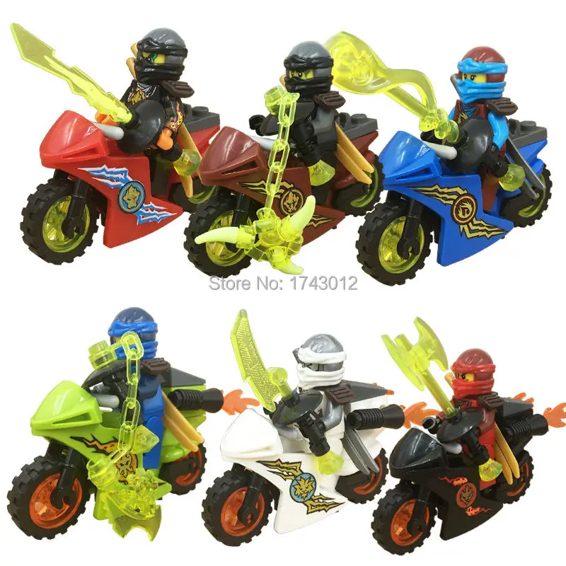 

LELE 79337 Ninja Motorcycles Lloyd/Zane/Garmadon 6pcs/lot Sets Model Figure Toys For Children Compatible With Lepin