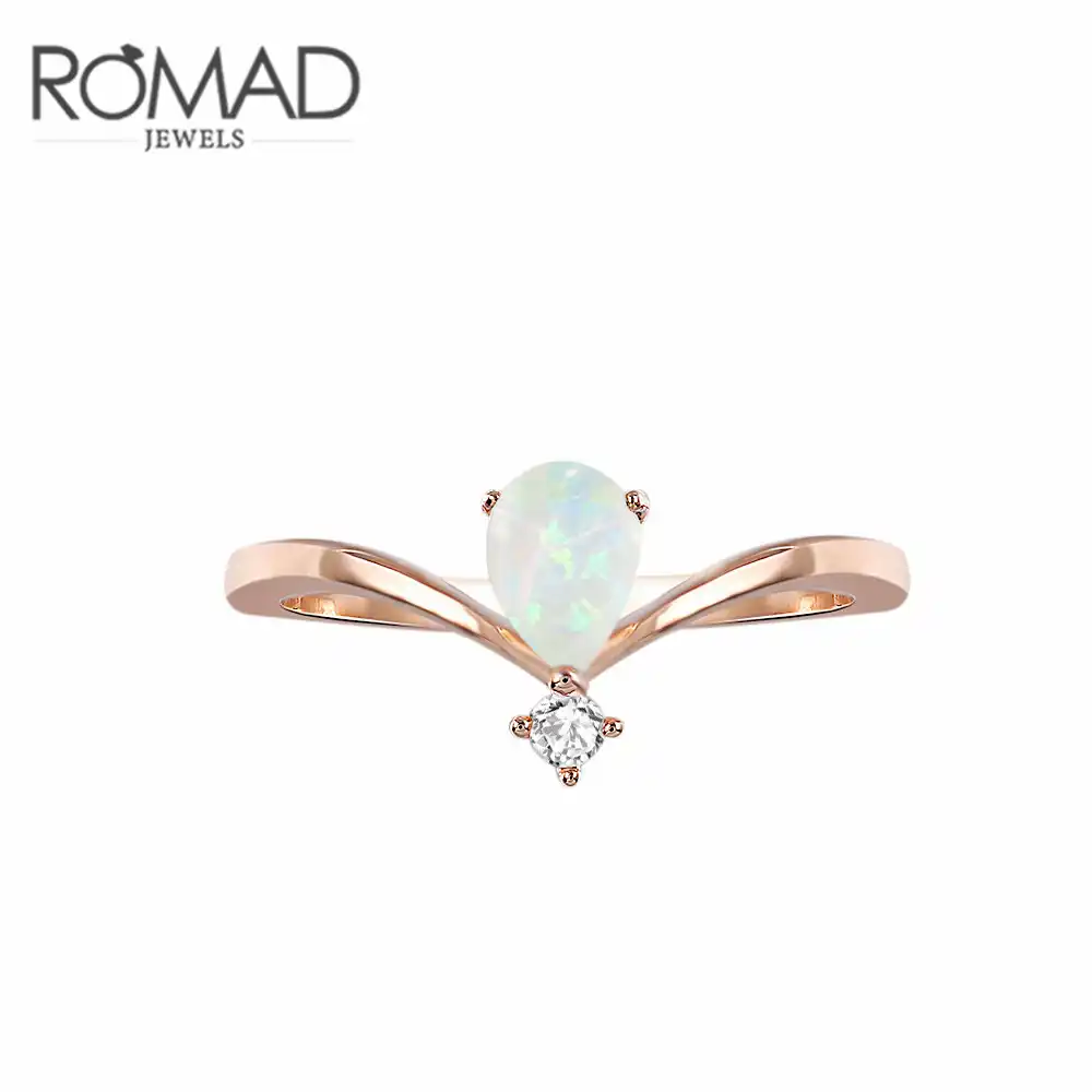 Белый огненный опал тонкое кольцо простой фианит AAAAA розовое золото цвет CZ обручальные кольца для женщин ювелирные изделия из лунного камня...