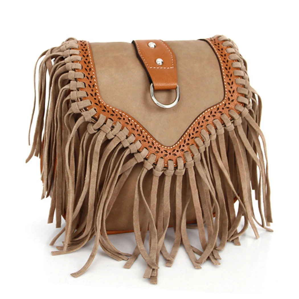 Baellerry Retro Faux Suede Fringe Women Bag Messenger Bags New Handbag