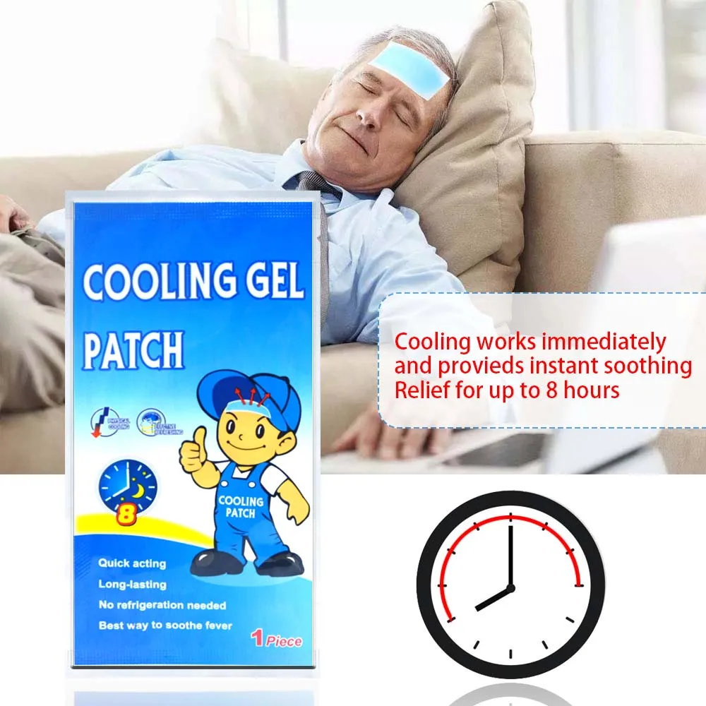 

Sumifun Cooling Patches Adult Baby Fever Down Medical Plaster Migraine Headache Pad Lower Temperature Sticker C1619