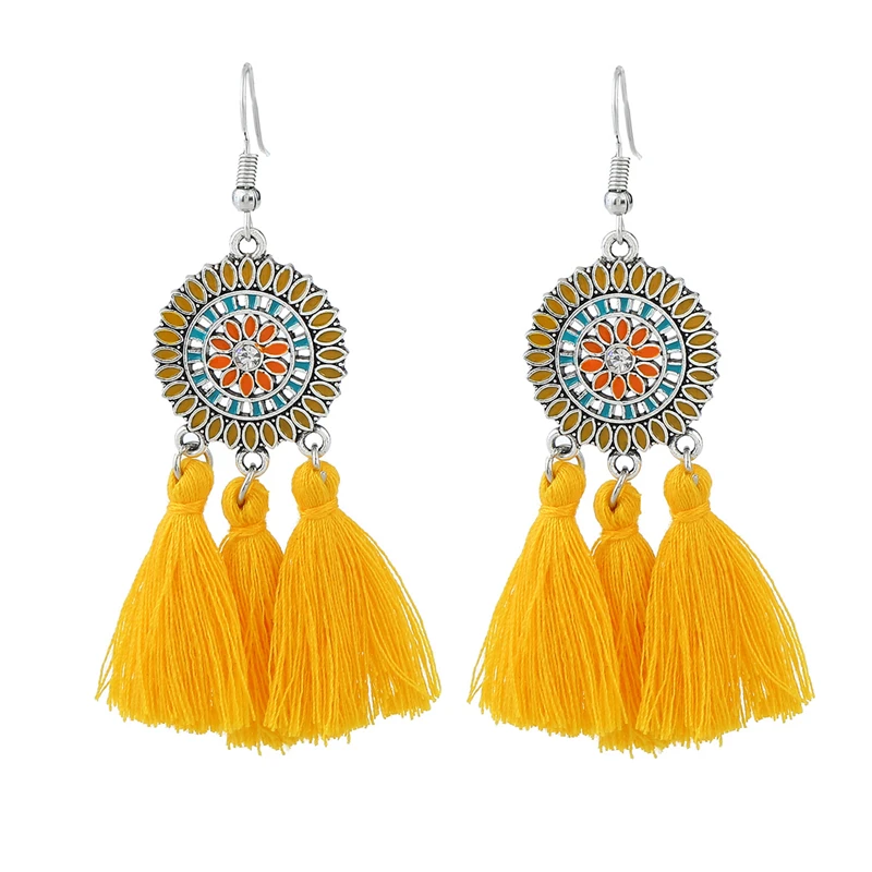 New Ethnic Drop Earrings For Women Long Big Tassel Earring Bohemia Vintage Statement Pendientes Brincos Wedding Fashion Jewelry | Украшения