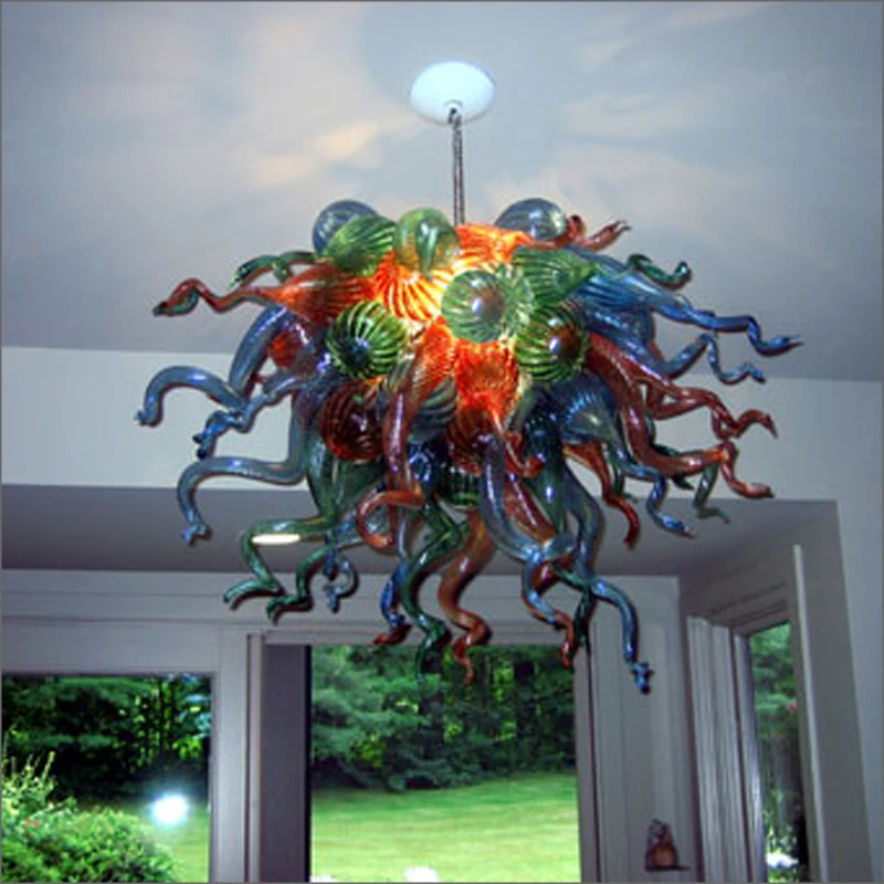 

New Arrival Warranty Colorful Hot Sale Hand Blown Glass Chandelier Unique Decorative Designer Glass Lamps