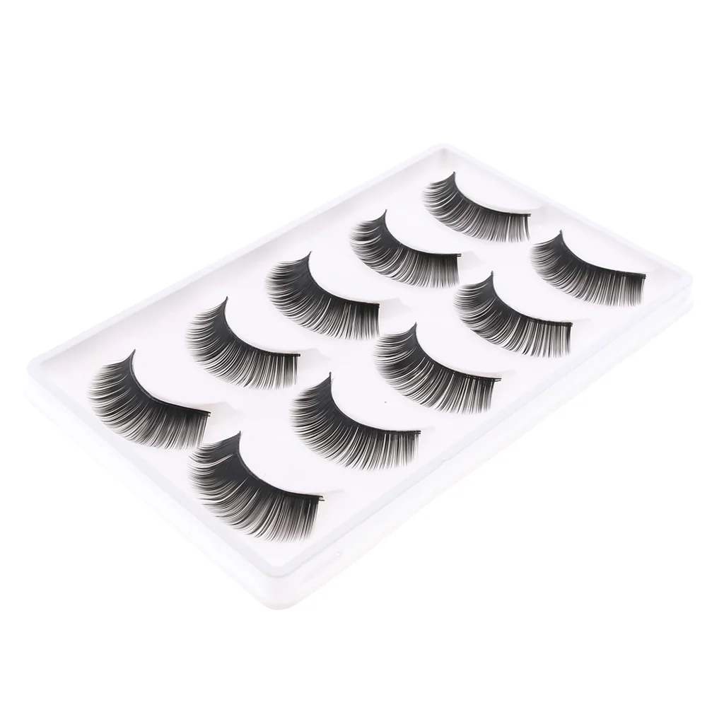 5 Pairs Plastic Thick False Doll Eyelashes For Blythe Doll Eye Makeup Black