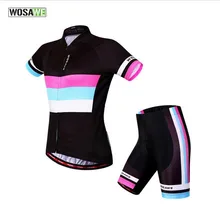 Wosawe; летняя велосипедная наборы для ухода за кожей черный дышащий и быстросохнущая Джерси 4D гель площадку шорты женщин спортивный костюм велосипедная