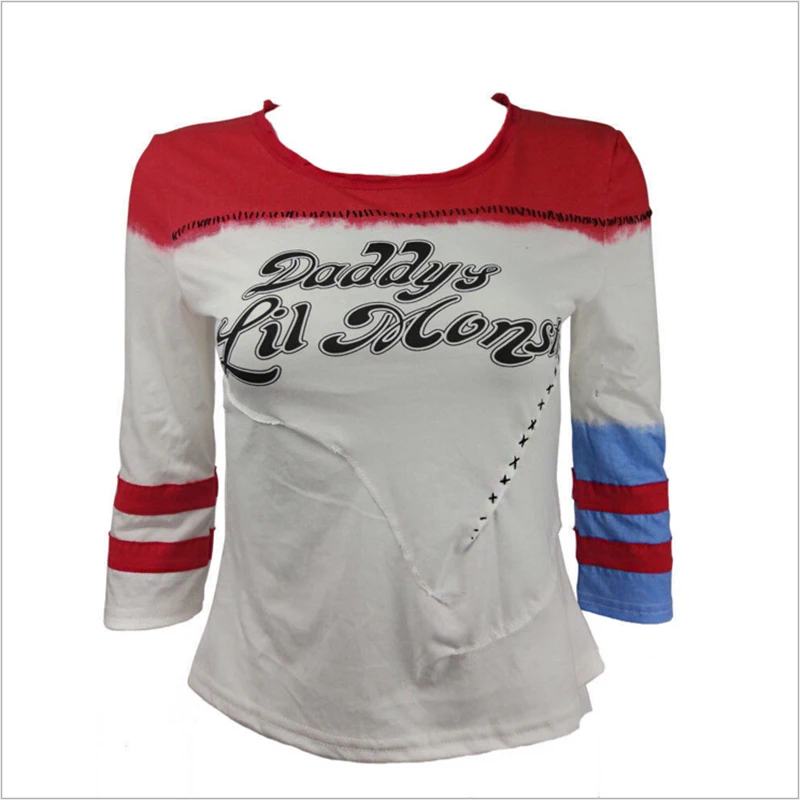 Отряд Самоубийц Harley Quinn костюм из фильма Джокера футболка для косплея с