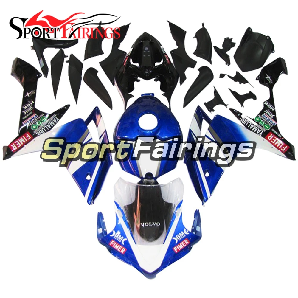 Выполните Обтекатели для Yamaha YZF1000 R1 2007 2008 07 08 Спортбайк тела деталь комплекта сине-белые ABS Пластик инъекций капоты