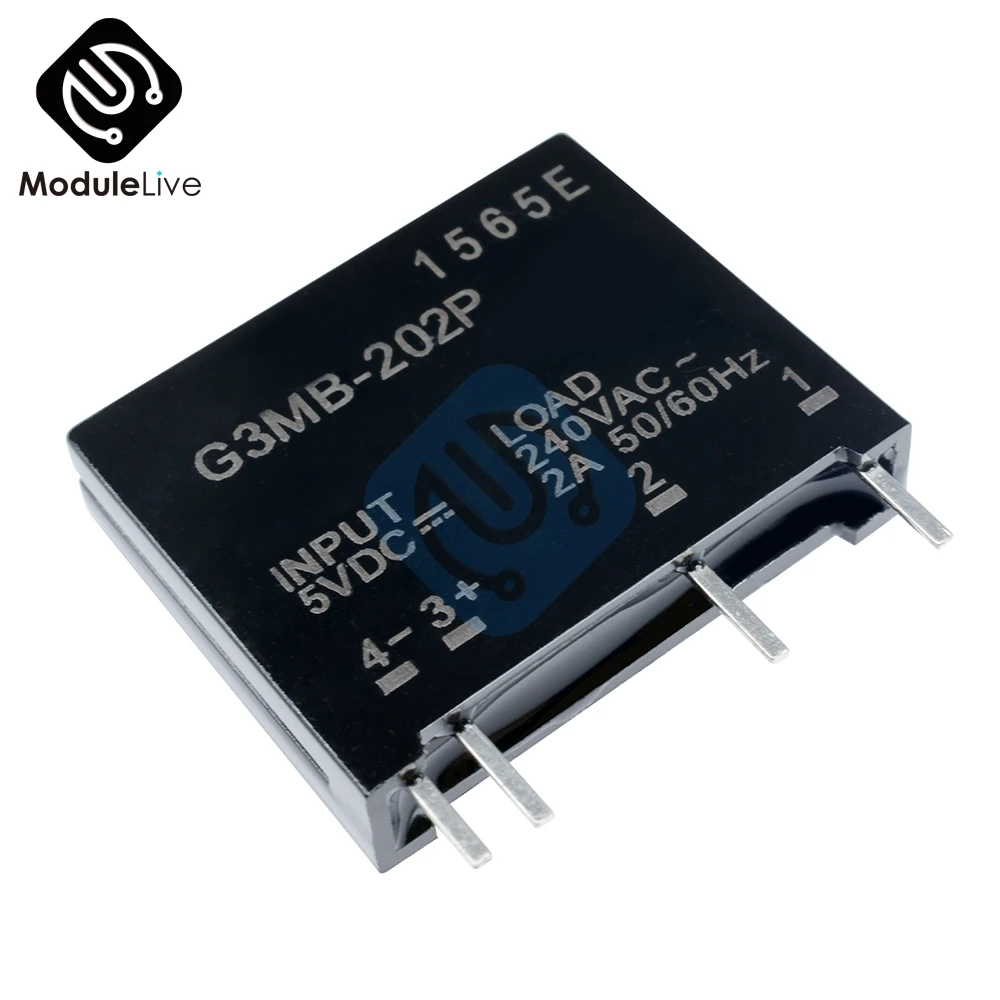 5 шт. DC-AC релейный модуль G3MB-202P G3MB 202P PCB SSR In 5V DC Out 240V AC 2A твердотельный релейный модуль платы для Arduino