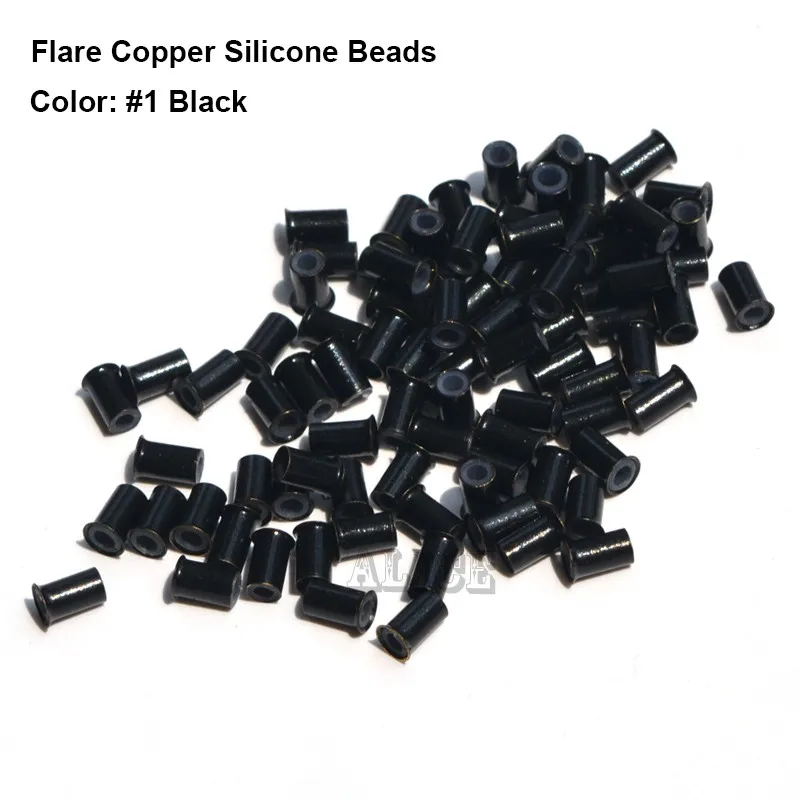 Flare Silicone Copper Micro Links 4.03.06.0MM Copper Micro Beads Hair Extensions Copper Tubes Dreadlock Beads Rings