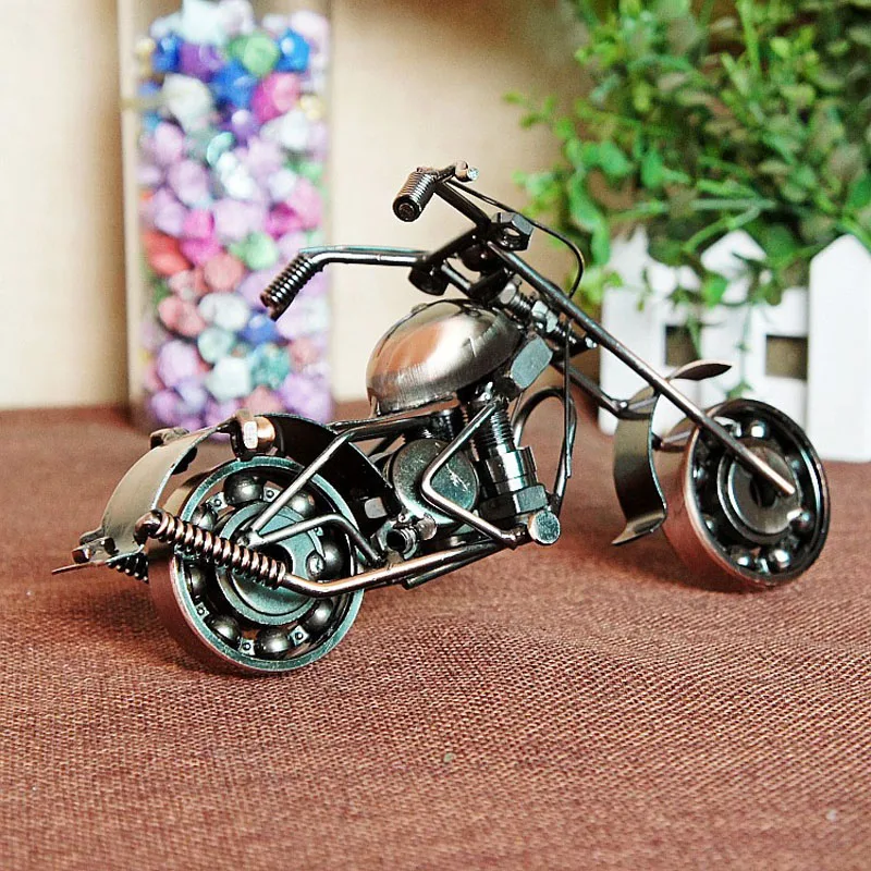20x8x10cm Antique Harley Motorcycle Model Handmade Metal Craft For