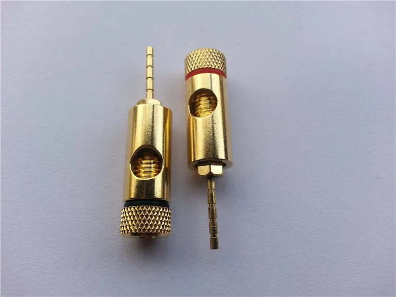 2pcs copper Speaker Cable Pin Connectors for 4mm Banana Plugs To Pin