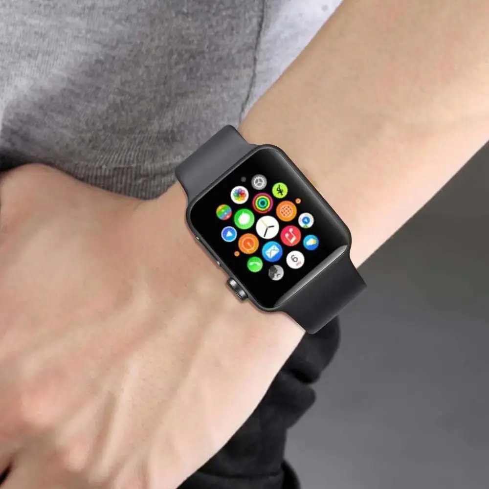 10 шт./лот 22 2 цвета пряжки твердый силикон ремешок для наручных часов Apple Watch Смарт i-Watch 38/40/42/44 мм браслеты 1/2/3/4G браслет