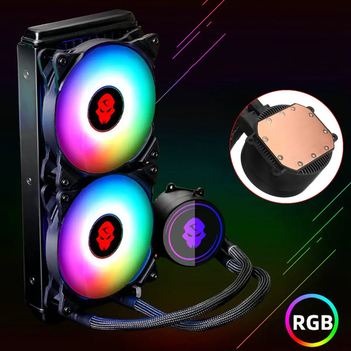 

RGB Water Cooling Heatsink 240mm Water Cooler with 4pin PWM CPU Cooling Fan for Intel LGA 2011 1366 775 115X for AMD for Gaming