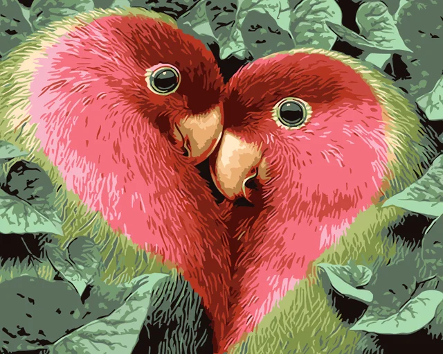 new diy lovebirds painting