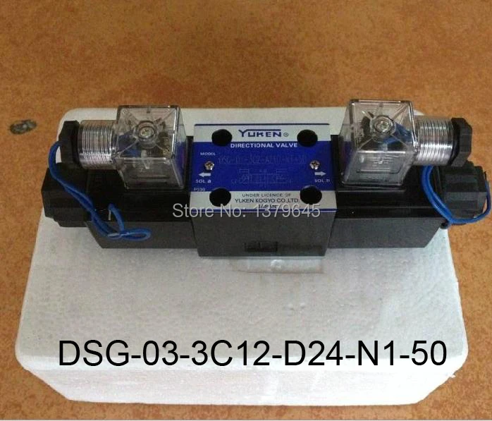 Соленоидный направленный клапан DSG 03 3C12 D24 N1 50 Yuken гидравлический магнитный