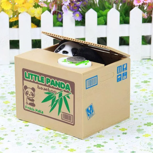 Funny Toys White Cat Panda Automatic Stealing Coin Cat Kitty Coins Penny Cents Piggy Bank Saving Bank Money Save Kid Xmas Gift In Gags Practical - 
