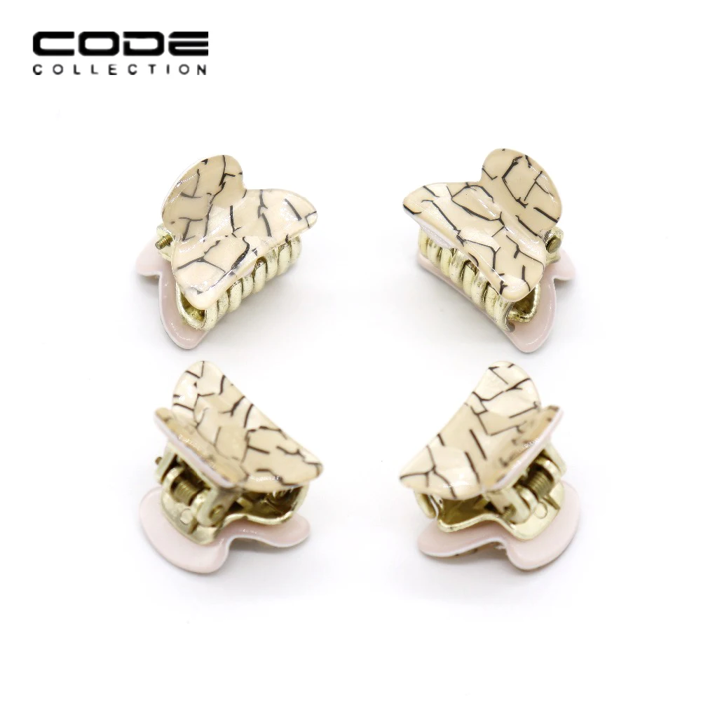 4pcs/set High Quality Cute Gold Color Marbling Concise Hair Claw For Women Girl Wedding Jewelry Accessories Holiday Gift | Украшения и