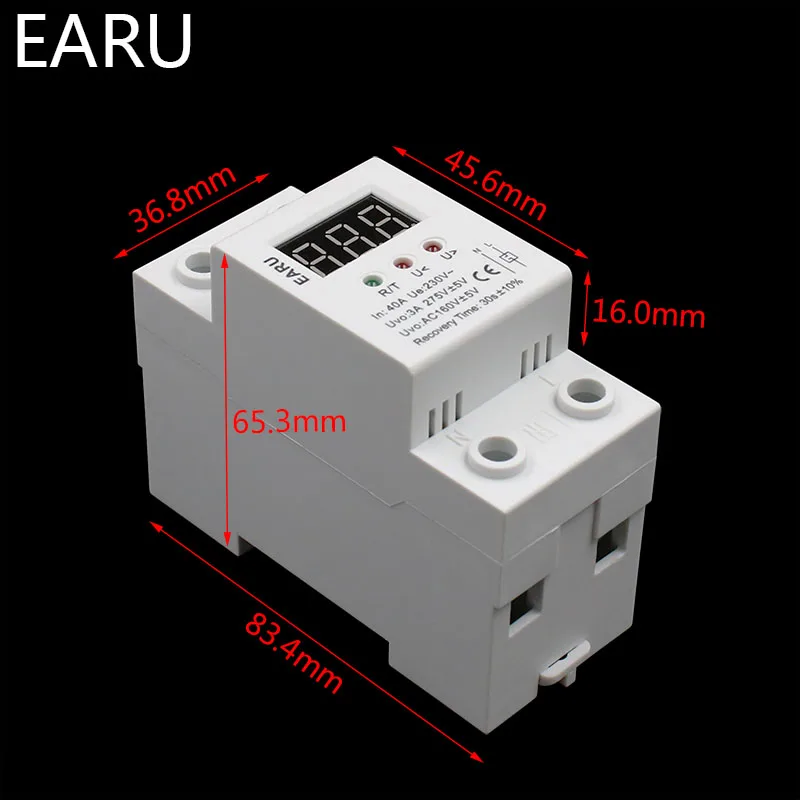 40A 220V автоматическое переподключение от перенапряжения и защиты от перенапряжения защитное устройство реле с вольтметром монитор напряжения