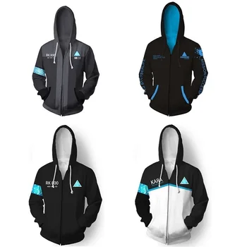

Detroit Become Human Sweatshirts Connor Kara Cosplay Costume Fall Winter Men Women Fashion 3D Printing Hoodie Zipper Jacket Coat