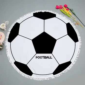 

Baseball/Football Tassels Round Bath Towel 3D Print Yoga Mat Carpet Towel For Child Sandy Swimming Sunblock Beach Towel 150cm