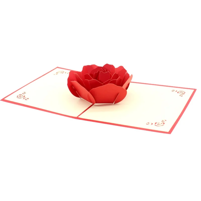 3D всплывающие поздравительные открытки Фантастический цветок ручной работы подарок природа любовь с кучей роз на день рождения с цветами - Цвет: A