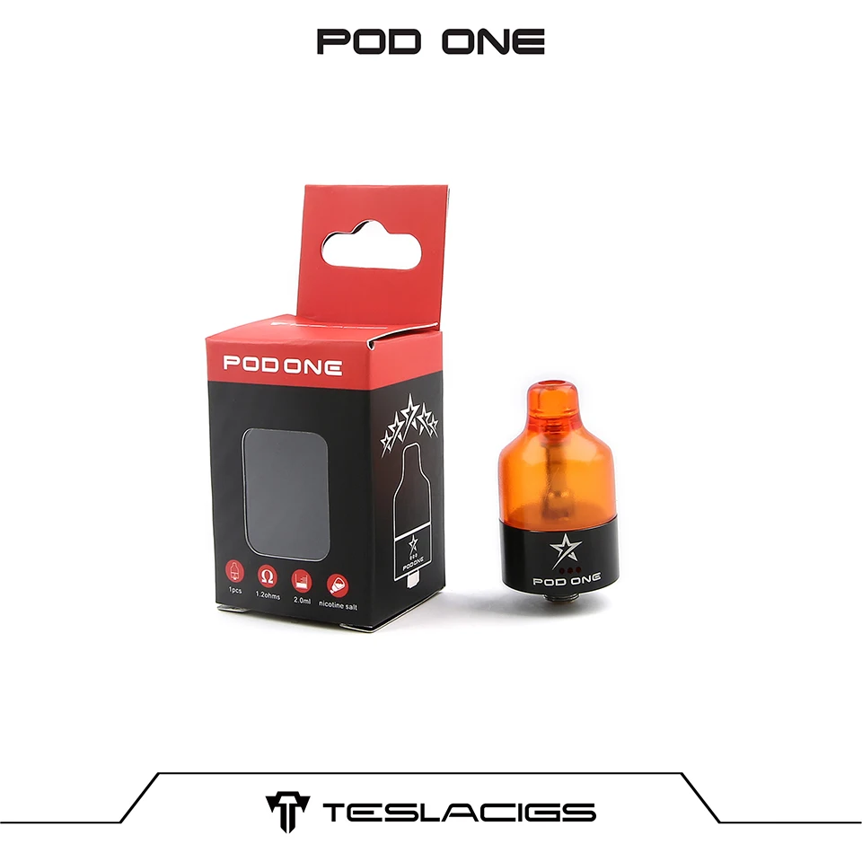 Оригинальный атомайзер Tesla Pod One 22 мм диаметр 2 мл емкость 1 Ом катушка для Teslacigs Falcon