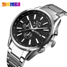SKMEI Men's Luxury Brand Chronograph Mens Sports Watches Waterproof Stainless Steel Quartz Watch Relogio Masculino 9175 belbi brand new men luxury quartz watch stainless steel fashion waterproof sports watches relogio masculino