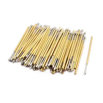 

100pcs PL75-T2 1.0mm Dia 33.3mm Length Metal Spring Pressure Test Probe Needle