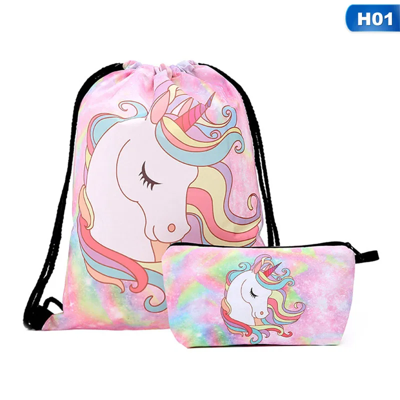 

Fashion Drawstring Bag 3D Printing Unicorn Feminina Drawstring Backpack Women Daily Casual Girl's Knapsack For Gift