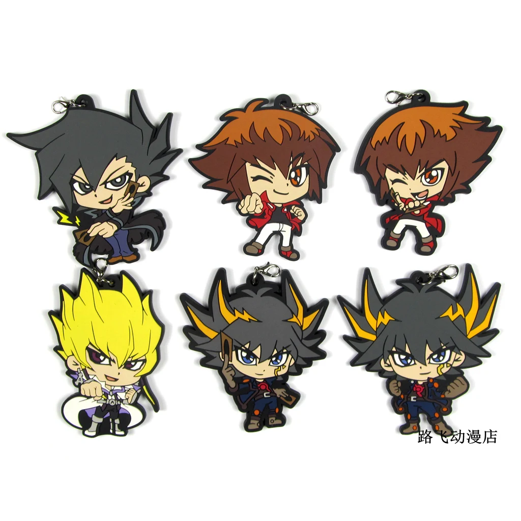 

Duel Monsters Action Figure Anime Model Jaden Yuki Chazz Princeton Yusei Fudo Mobile Phone Schoolbag Rubber Keychain Pendant