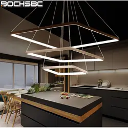 BOCHSBC современный 3 кольца квадратный открытый подвесные светильники для гостиная спальня висящая Лампара бар освещение светильники белы