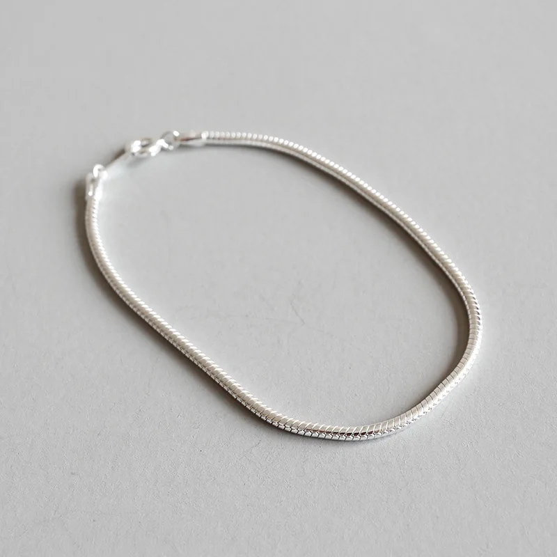 

Thin Slim 2mm Authentic 925 Sterling silver Snakebone Chain bracelets fine Jewelry for European Bead S20
