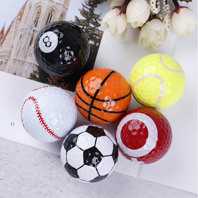 6Pcs Golf Balls Novel Double Ball Two Piece Ball Golf Equipment football basketball tableTennis Baseball 6pcs