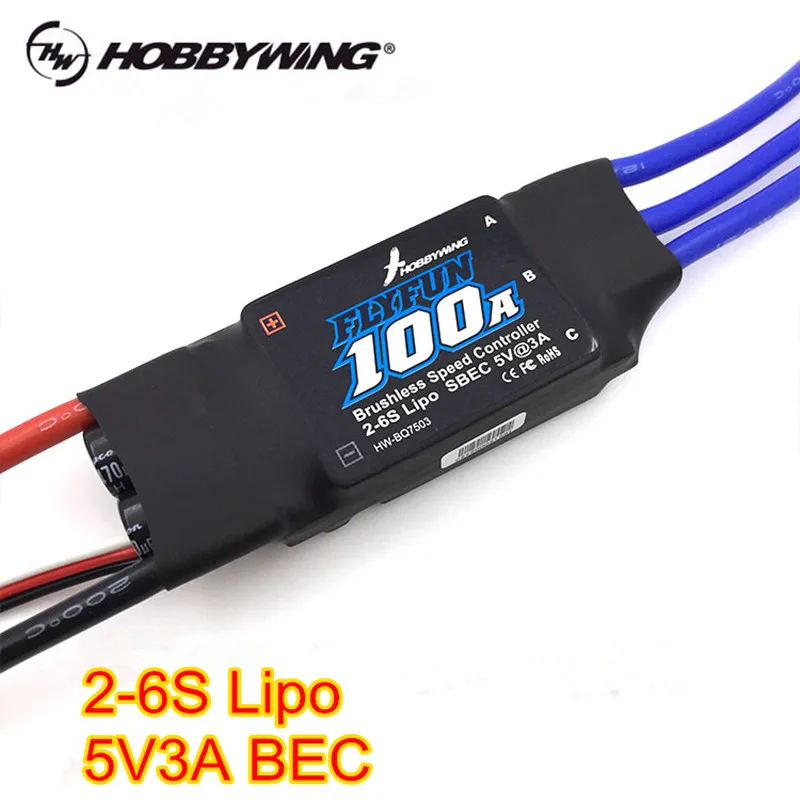 

QX_MOTOR Brushless Motor 100A ESC 3A / 5V BEC 2-6S For RC Airplane Aircraft Electronic Speed Controller ESC Promotion