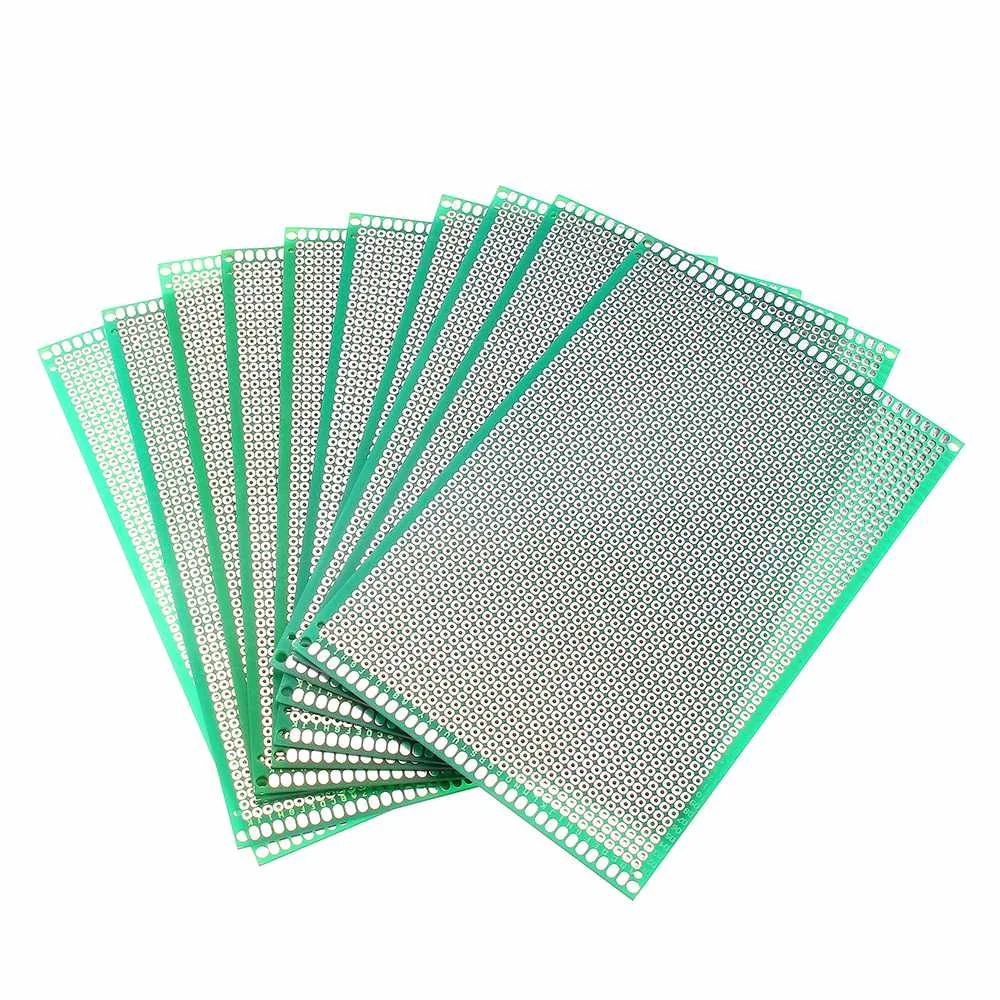 Online 10pcs 10x15cm FR 4 2.54mm Single Side DIY Prototype PCB Printed Circuit Board Passive Components