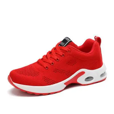 Г., модные корейские черные и красные женские кроссовки на платформе, белые кроссовки с дышащей сеткой, амортизирующая повседневная обувь женская обувь, tenis feminino - Цвет: Hollow red