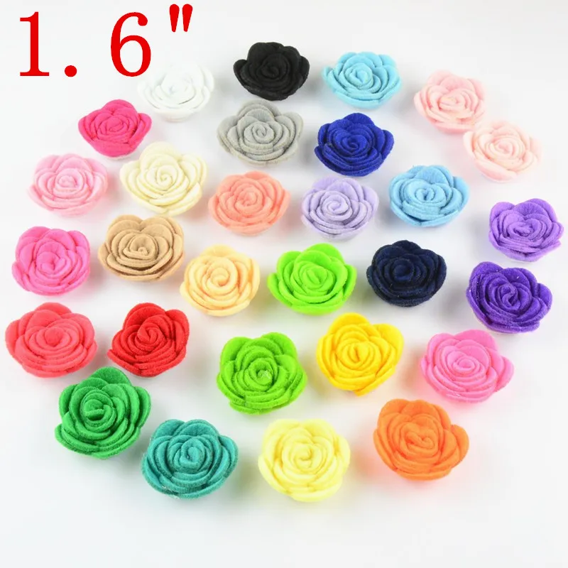 

Wholesale 1000/lot 1.6'' Felt Rose Flower Cheaper Flowers for Hair Accessories Headband Ornaments Apparel Decoration TH210