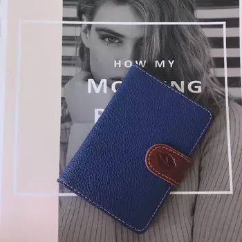 

Fashion Women Men Lichee Pattern Bank Credit Card Holder Female Leather Card Package Coin Purse Business card holder porte carte