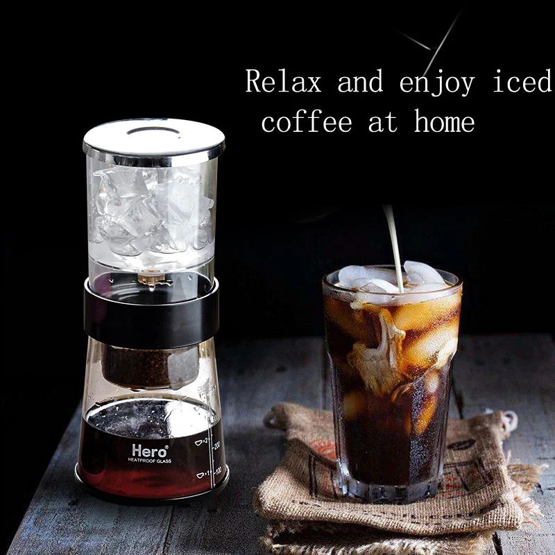 

400ml Cold Brew Coffee Maker Machine Reusable Filter Tools Home Cold Brew Coffee Maker Glass Coffee Cup